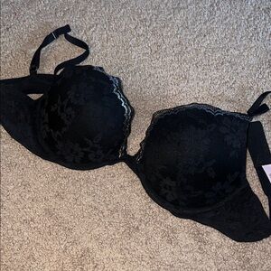 Victoria's Secret Black Floral Lace Bra